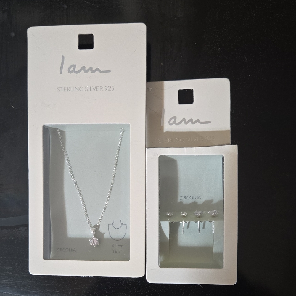 Sterling Silver Necklace and Earring Set